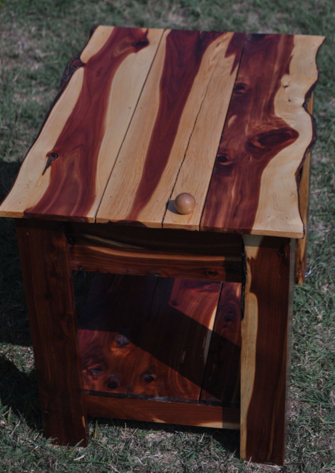 Handmade Red Cedar End Table with Hidden Gun Storage Etsy