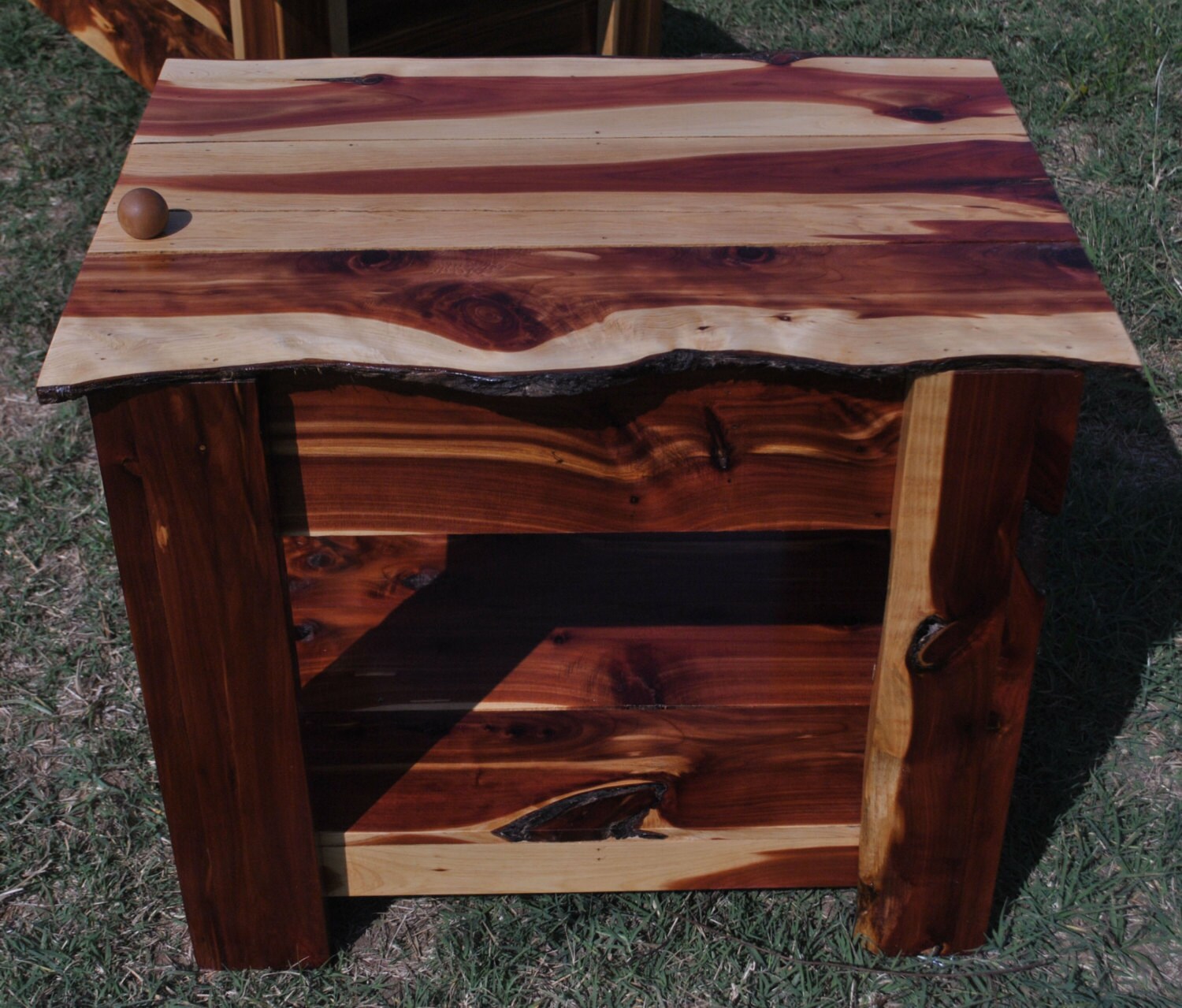 Handmade Red Cedar End Table with Hidden Gun Storage Etsy