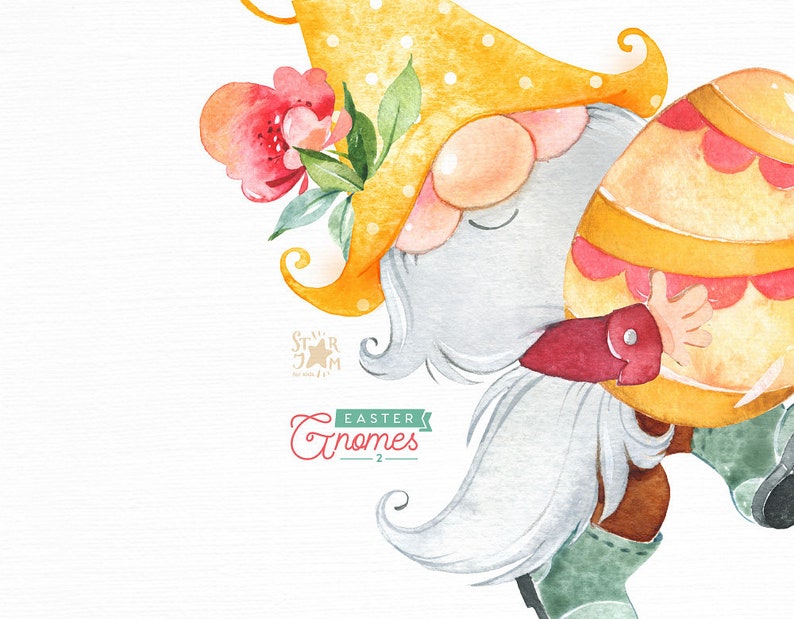 Download Easter Gnomes 2. Watercolor clipart Spring eggs Chickens ...