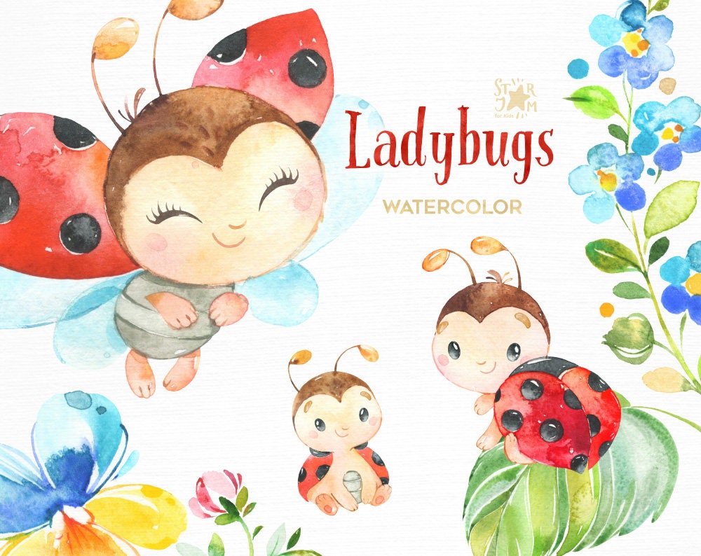 Watercolor Ladybugs Sticker for Sale by silviaol