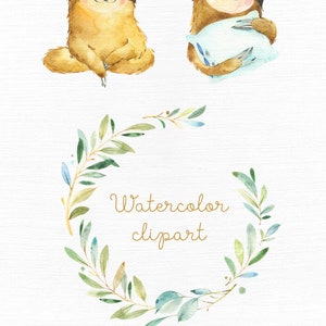 Sloth. Little animals watercolor clipart, sleepy sloths, wreath, florals, babyshower, kids, baby, cute, nursery, branches, starjamforkids image 2