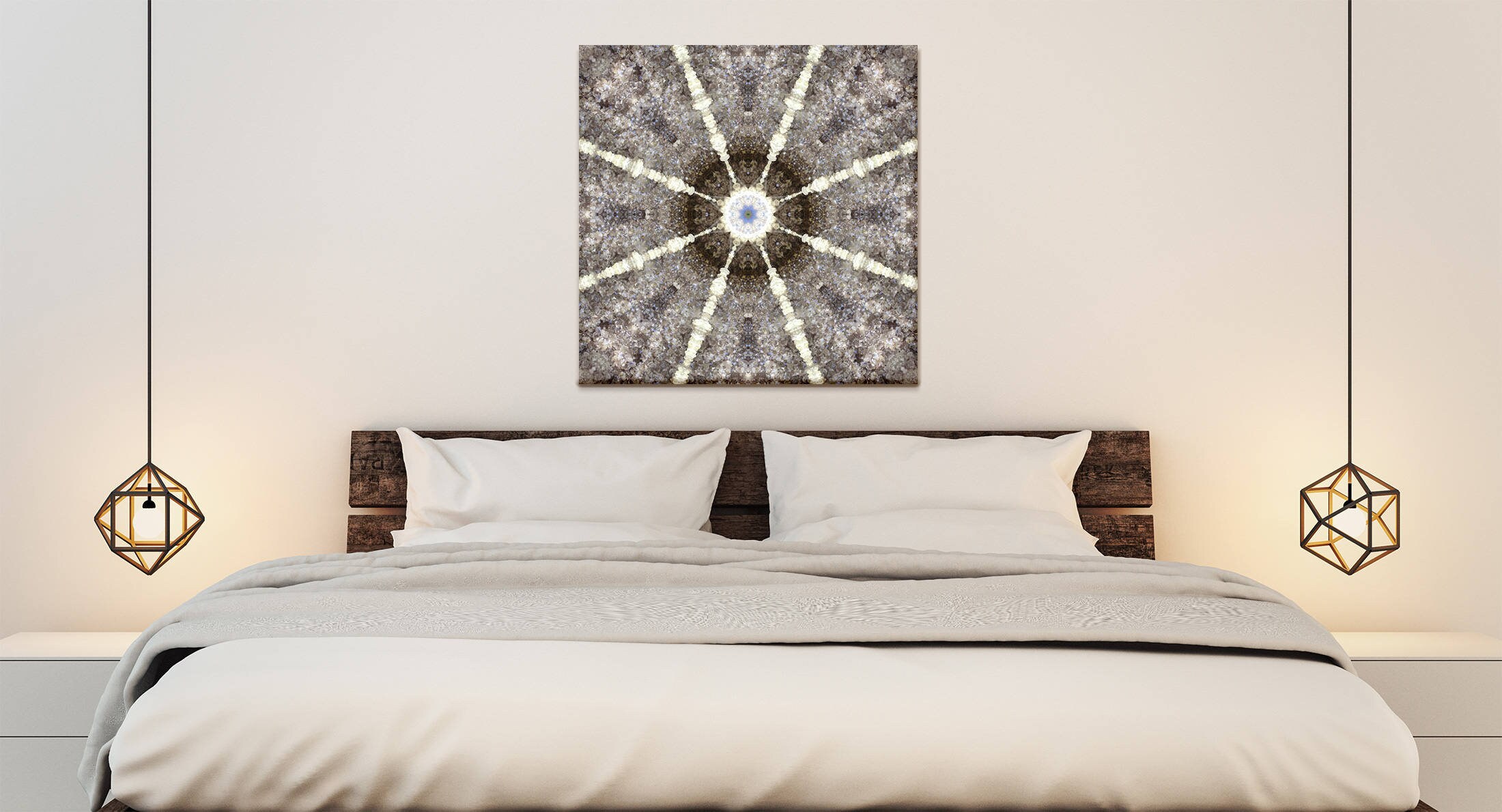 Feng Shui Wall Art For Bedroom Living Room Smoky Quartz Mandala Art Printed On Canvas Large Crystal Cluster Photography Australia