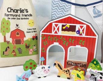 First Birthday Gift First Birthday Gift For 1st Toddler Wooden Farm Personalised Toy