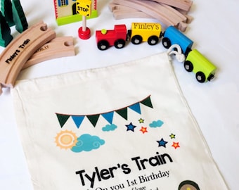 First Birthday Gift Wooden Train Toy Personalised First Birthday Gift Christening Baptism Page Boy