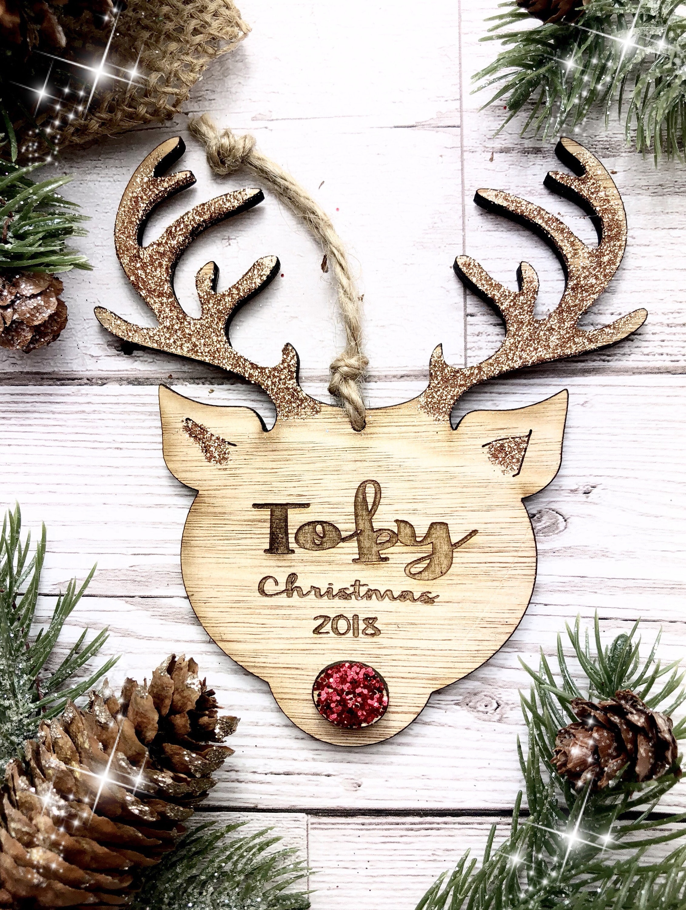 personalised christmas decoration wooden reindeer christmas bauble - Wooden Deer Christmas Decorations personalised christmas decoration wooden reindeer christmas bauble - Wooden Deer Christmas Decorations