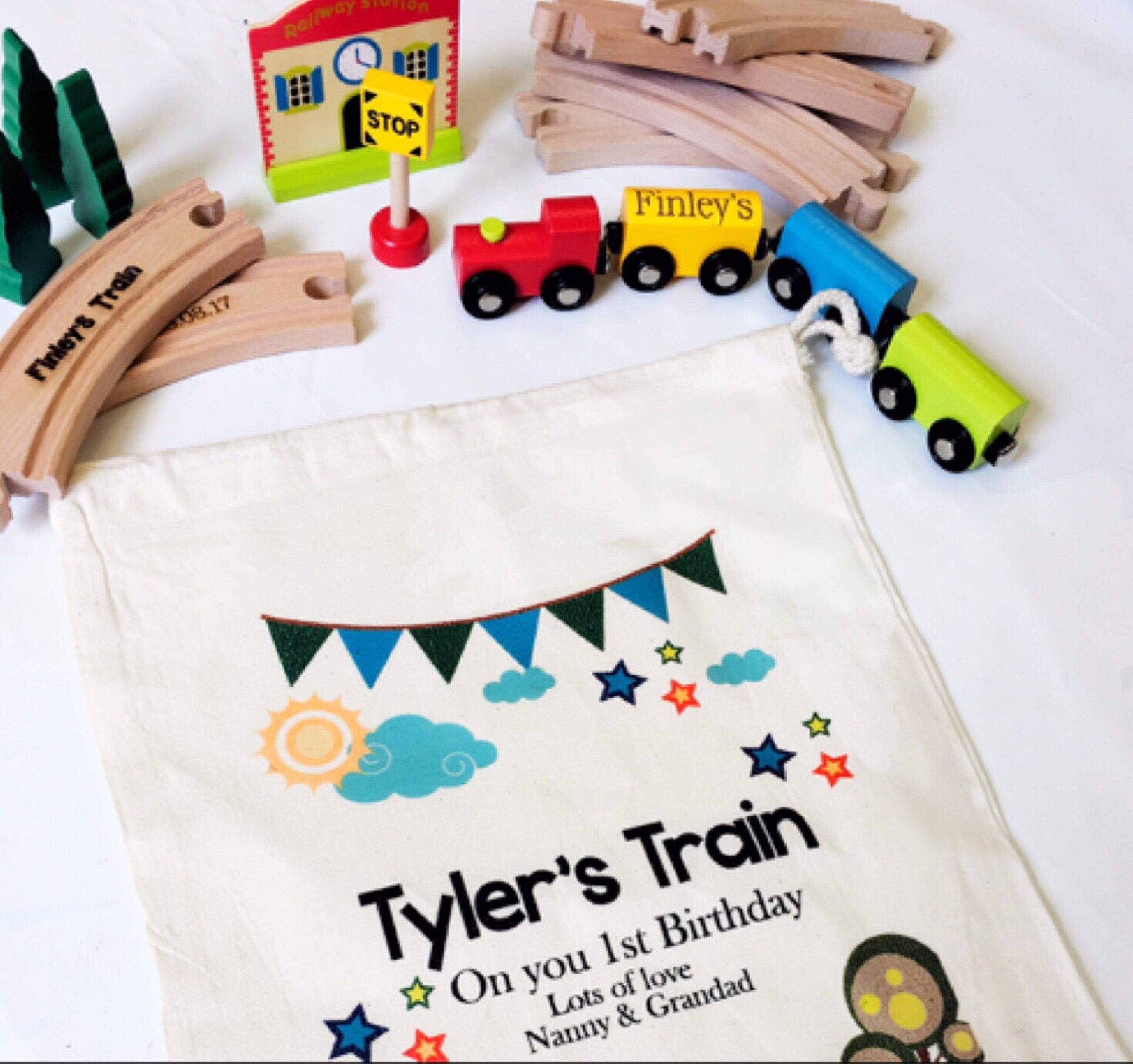 personalised wooden train