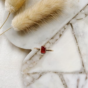 Hand Made Solitaire Ruby Ring. 14ct Yellow Gold. Reclaimed Vintage Ruby. Sustainable. image 1