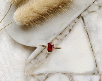 Hand Made Solitaire Ruby Ring. 14ct Yellow Gold. Reclaimed Vintage Ruby. Sustainable.