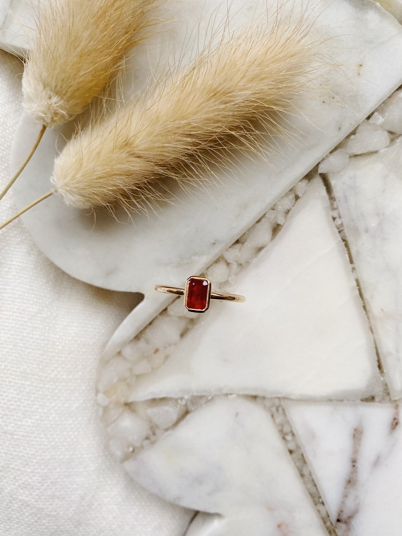 Hand Made Solitaire Ruby Ring. 14ct Yellow Gold. Reclaimed Vintage Ruby. Sustainable. image 1