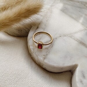 Hand Made Solitaire Ruby Ring. 14ct Yellow Gold. Reclaimed Vintage Ruby. Sustainable. image 5