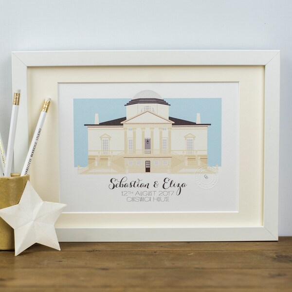 Chiswick House Illustrated Print