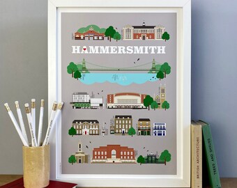 Hammersmith Illustrated Print