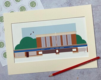 Acton Town Station Illustrated Print