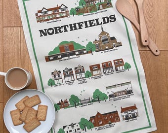 Northfields Illustrated Tea Towel