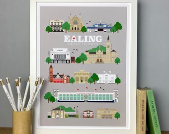 Ealing Illustrated Print (grey)