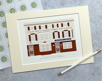 Ted Lasso Pub - The Crown & Anchor Illustrated A4 Print