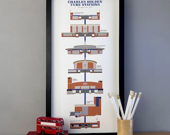 Holden Stations - Piccadilly Line East Illustrated Gilclee Print