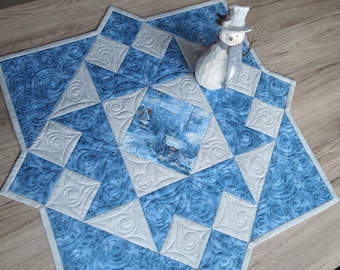 Mantel de patchwork para invierno / Mantel acolchado / Decoración de mesa / Mantel acolchado / Decoración de invierno