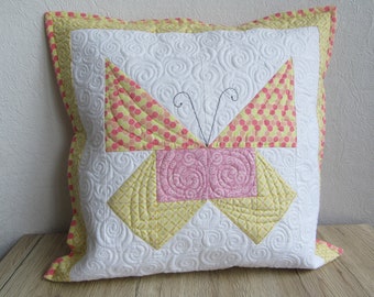 Quilted Pillow cover/quilted Pillow
