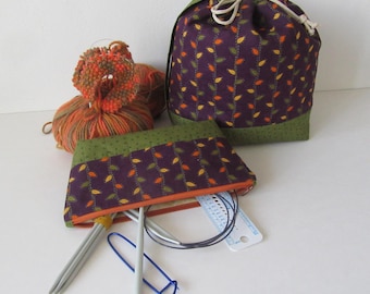 Bolsa de proyecto + Bolsa de artesanía pequeña / bolsa de tejido / bolsa de proyecto / bolsa de artesanía / bolsa de proyecto para tejer, crochet