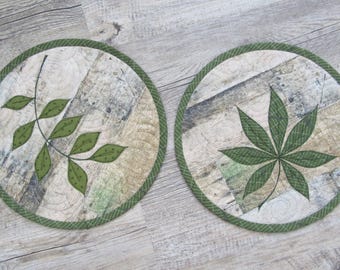 2 tapetes para tazas/tapetes/manteles individuales de patchwork/posavasos/tapetes/posavasos