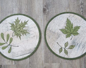 2 Becher Teppich  /Mug Rug/Patchwork Platzdeckchen/Untersetzer/ Tischdekoration/Tischsets Geschenkidee/Patchwork Gesteppte Platzsets