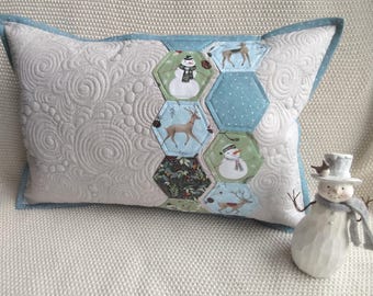 Cojines decorativos para invierno/cojines acolchados/almohadas acolchadas/cojines acolchados/decoraciones de invierno/cojines patchwork