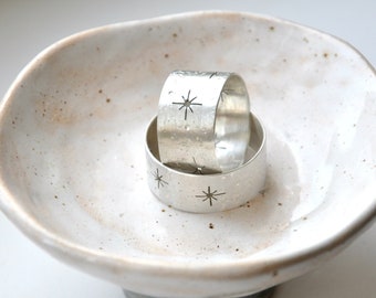 Stars at night ring from silver or brass Space galaxy jewelry Astronomy gift Handmade silversmith