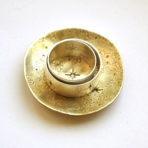 Stars at night ring from silver or brass Space galaxy jewelry Astronomy gift Handmade silversmith image 10