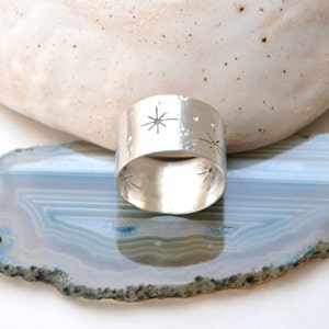 Stars at night ring from silver or brass Space galaxy jewelry Astronomy gift Handmade silversmith Silver solid