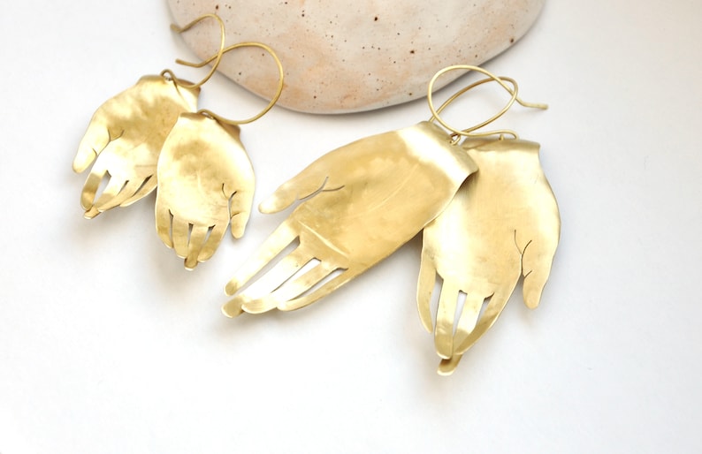 Hand Earrings Statement Jewelry Gift for Artist Woman Boho Etsy