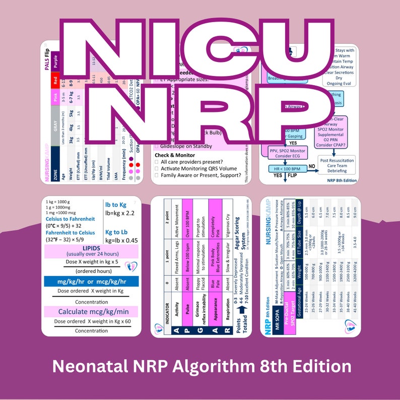 NRP NICU Pediatric Reference Badge Set - 8th Edition - Etsy