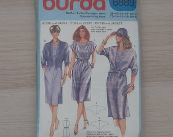 Burda Style 6889 Dress and jacket sewing patterns - Size 12-20 - complete