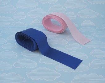 10 metres bias binding - baby pink - royal blue