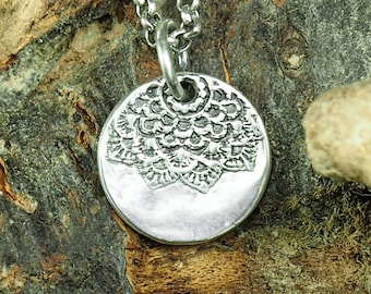 Collier pendentif Mandala argent 925 40127