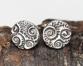 Boucles d'oreilles clous escargots, argent 925, 40140