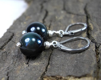 Obsidian earrings