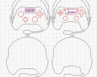 Video Gamer Ornament File: Laser Cut Headset, Controller (Digital Download)