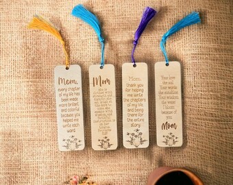 Mother's Day Bookmarks / Bookmarks / Mom Gift / Mother's Day / Reading / Mother Quotes / Floral / Butterfly / Mom / Life Chapters / Engraved