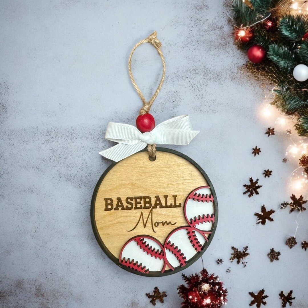 Personalized Baseball Mom 2 Layered Wooden Art - Gift Idea for Mom/Daughter/Son/Baseball Player