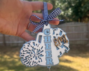 Cheerleader Christmas Ornament / Cheer / Cheerleader / Christmas / Ornament / Tree / Squad / Pom Pom / Megaphone / School Spirit / Coach