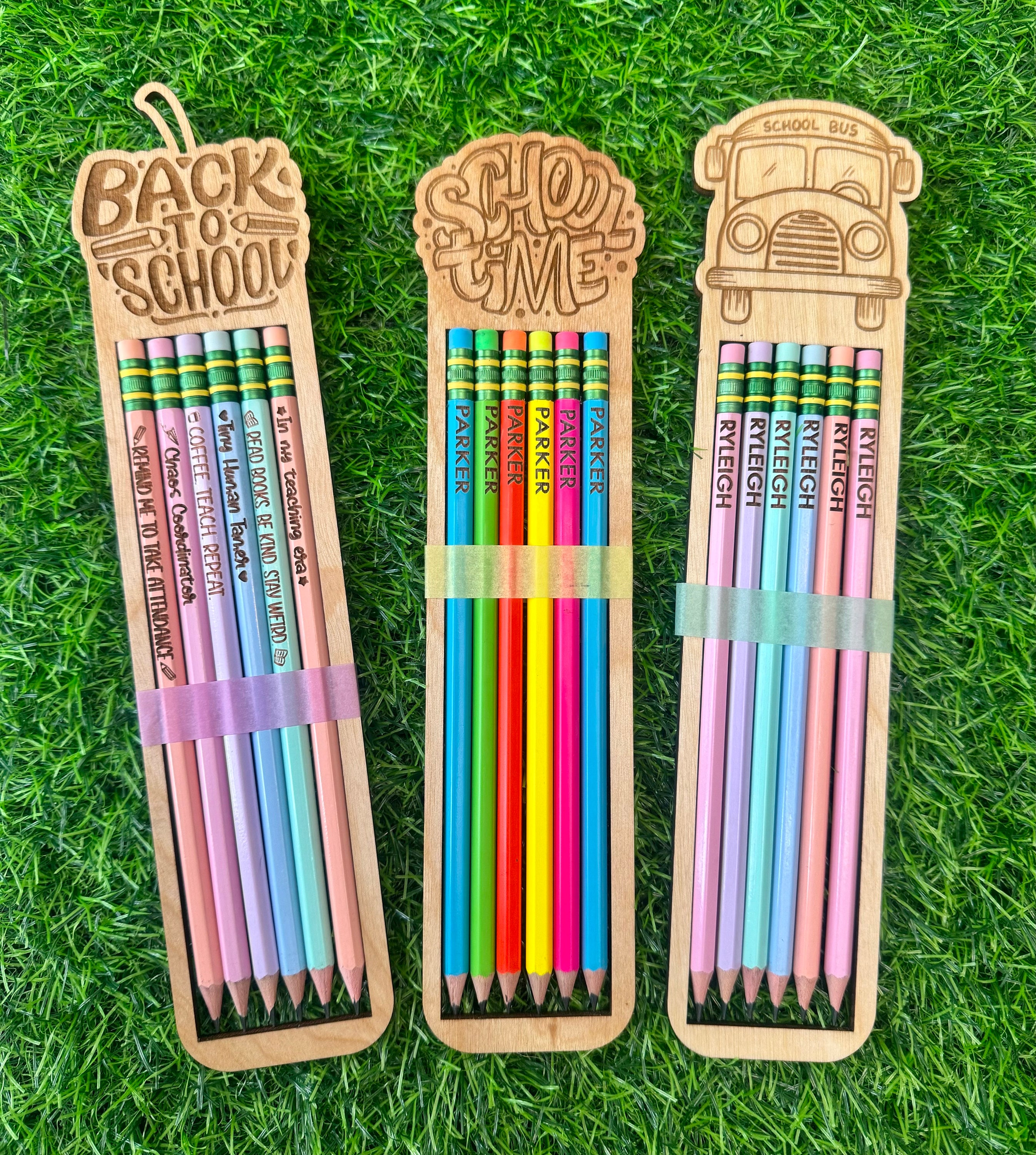 Personalized Pencils / Ticonderoga / Teacher / Student / Engraved Custom Pencils / Back to School / Pencils / Neon / Pastel / Yellow /Pencil