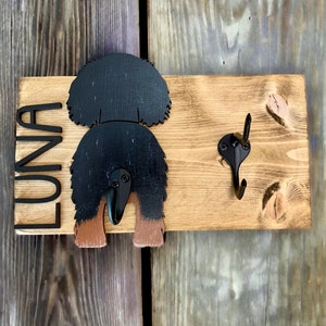 Dog Leash Hook / Additional Hook Leash Holder / Laser / Dog Hook / Breed Specific Dog Butt / Dog Leash Hook / Leash Storage / Wood / Custom