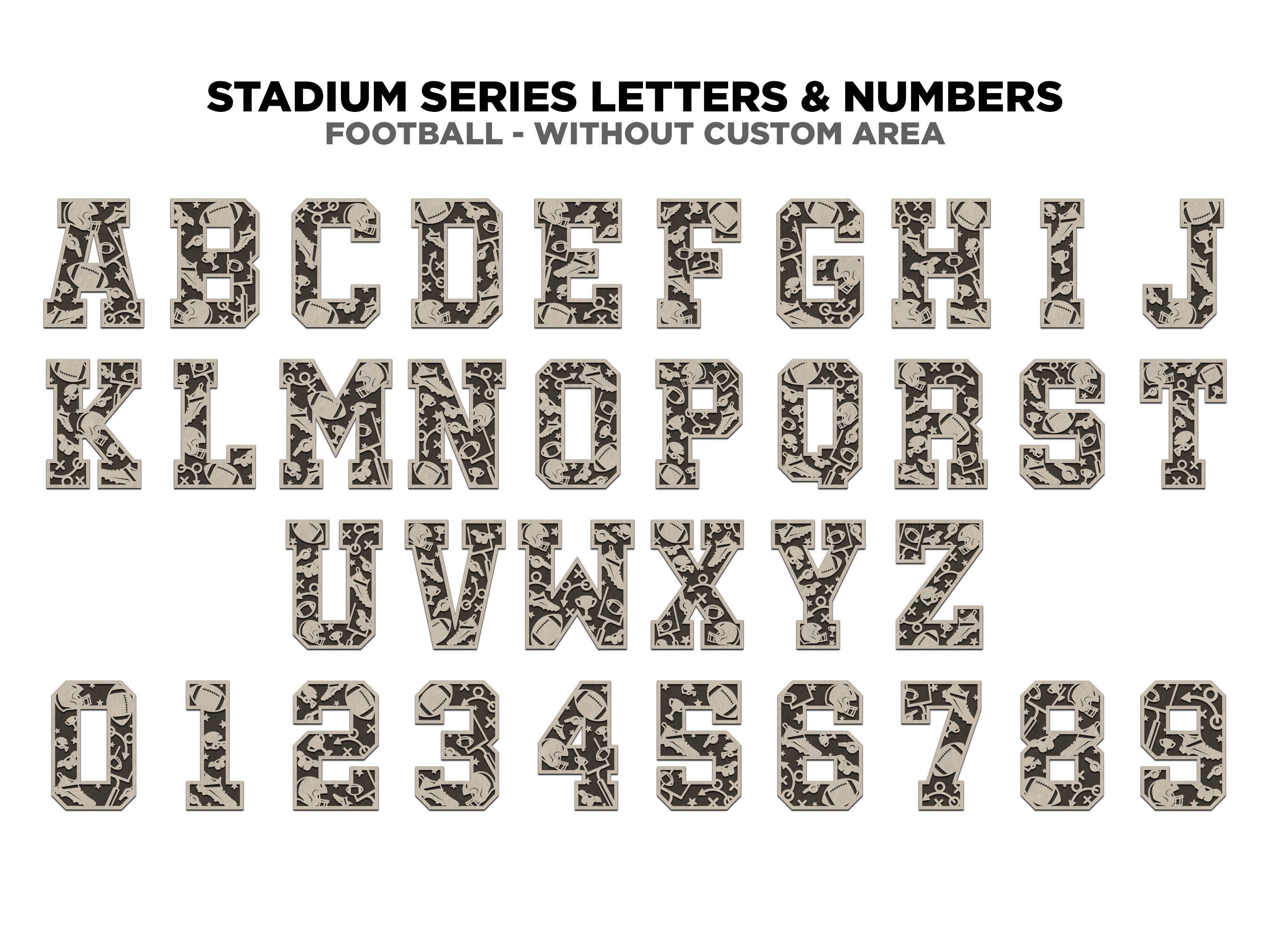 Football Stadium Series Letters & Numbers / Team Spirit / Kids Sports ...