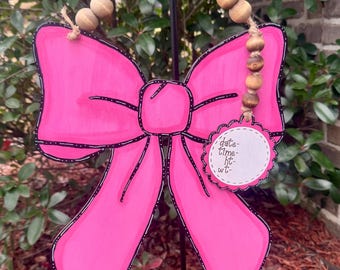 Hopsital Door Bow Hanger / Baby Stats / Height / Weight / Newborn / Baby Shower / Mom to Be / Gift / Custom Baby Sign / Baby / Baby Gift