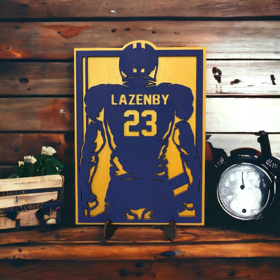 Football Player Sign Examples Personalized Football Player Sign: Custom Colors & Number High School ...