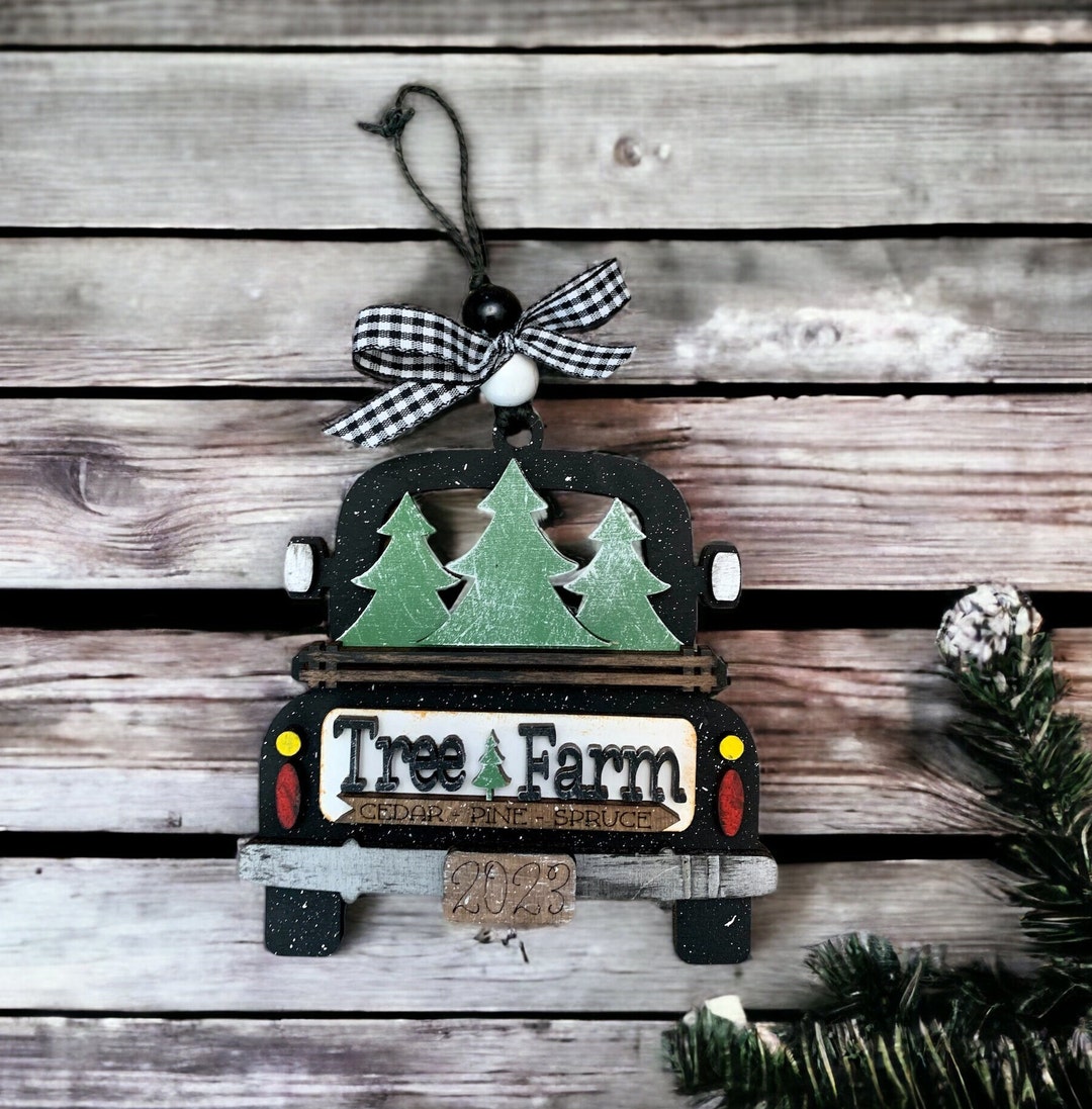 Christmas Tree Truck Ornament / Christmas / Ornament / Tree / Etsy