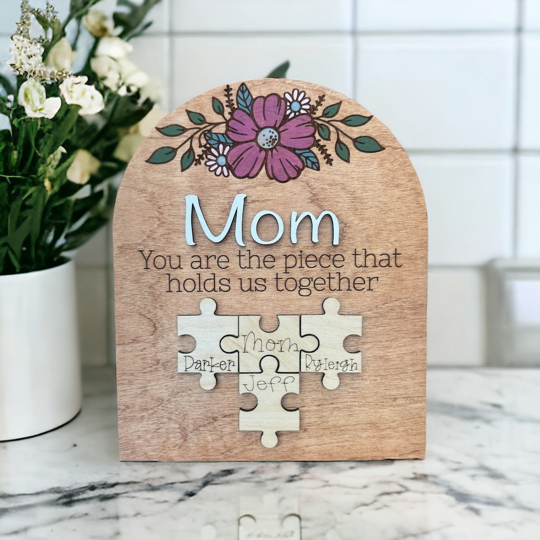 Mother's Day Puzzle Keepsake Sign / Floral / Flowers / Puzzle Piece ...