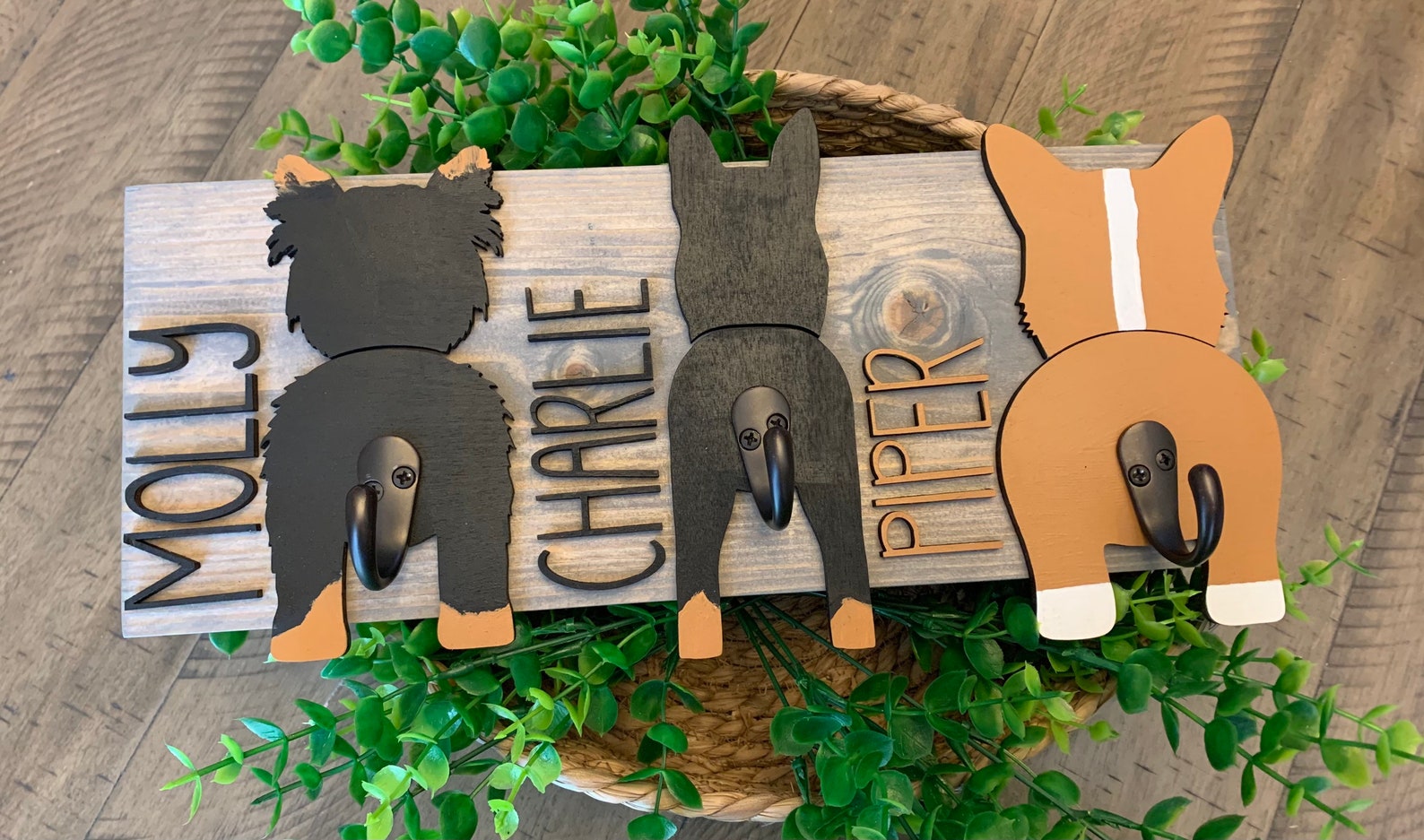 Custom Triple Dog Leash Holder / Dog Gear Storage / Multiple Etsy