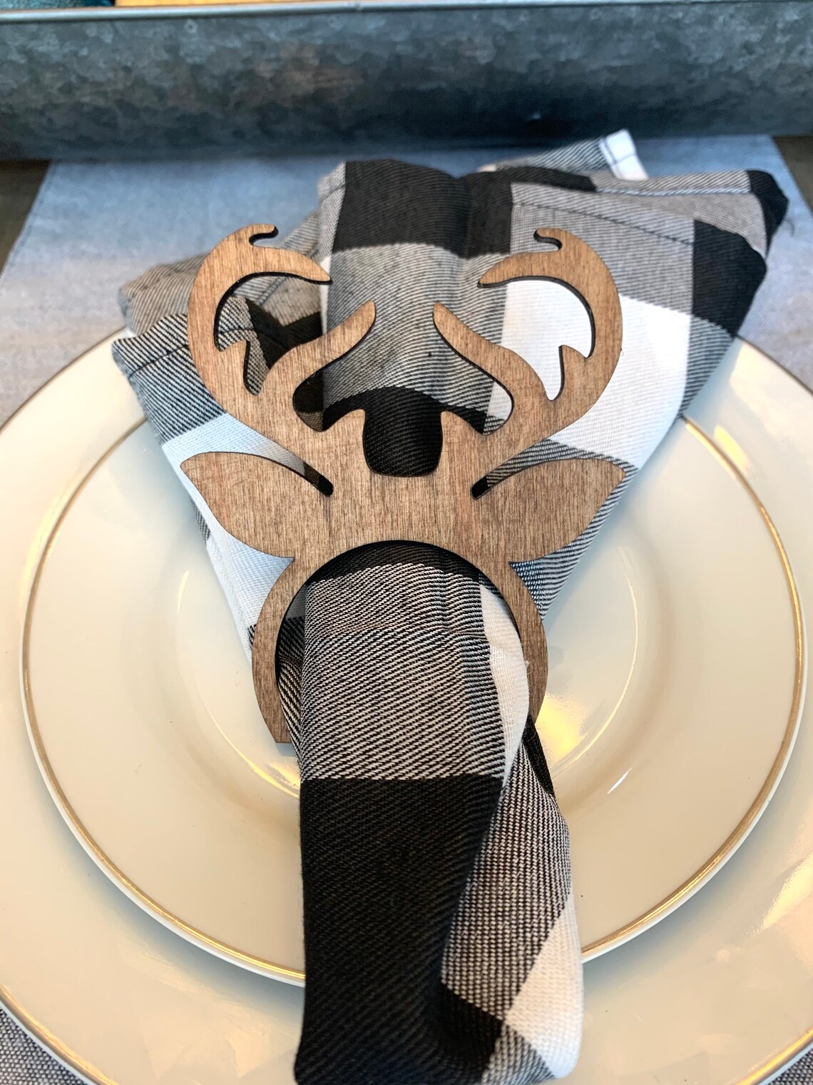 Napkin Rings / Reindeer Napkin Rings / Deer Antler Napkin Etsy